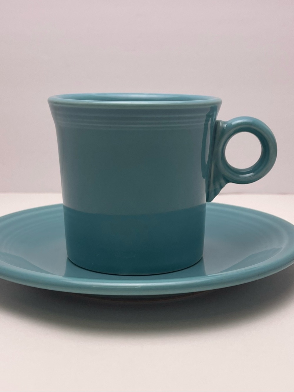 Vintage Fiesta Tableware Co. Turquoise Coffee Mug & matching 7" Dessert Plate